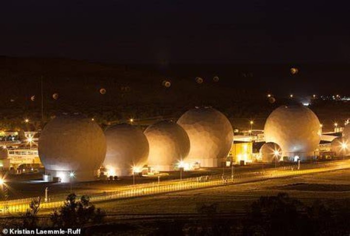 Photographer&nbsp;Kristian Laemmle-Ruff managed to get close enough to Pine Gap to take this image of the security fence and radomes in 2014